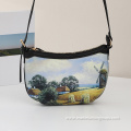 Premium Quality Custom Women Oil Painting Hand Bag Fashion Ladies Satchel Bag Leather Handbags